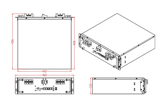 OEM 48V 100AH Lithium-Eisen Batterie Rack eingebettete Energiespeicherbatterie